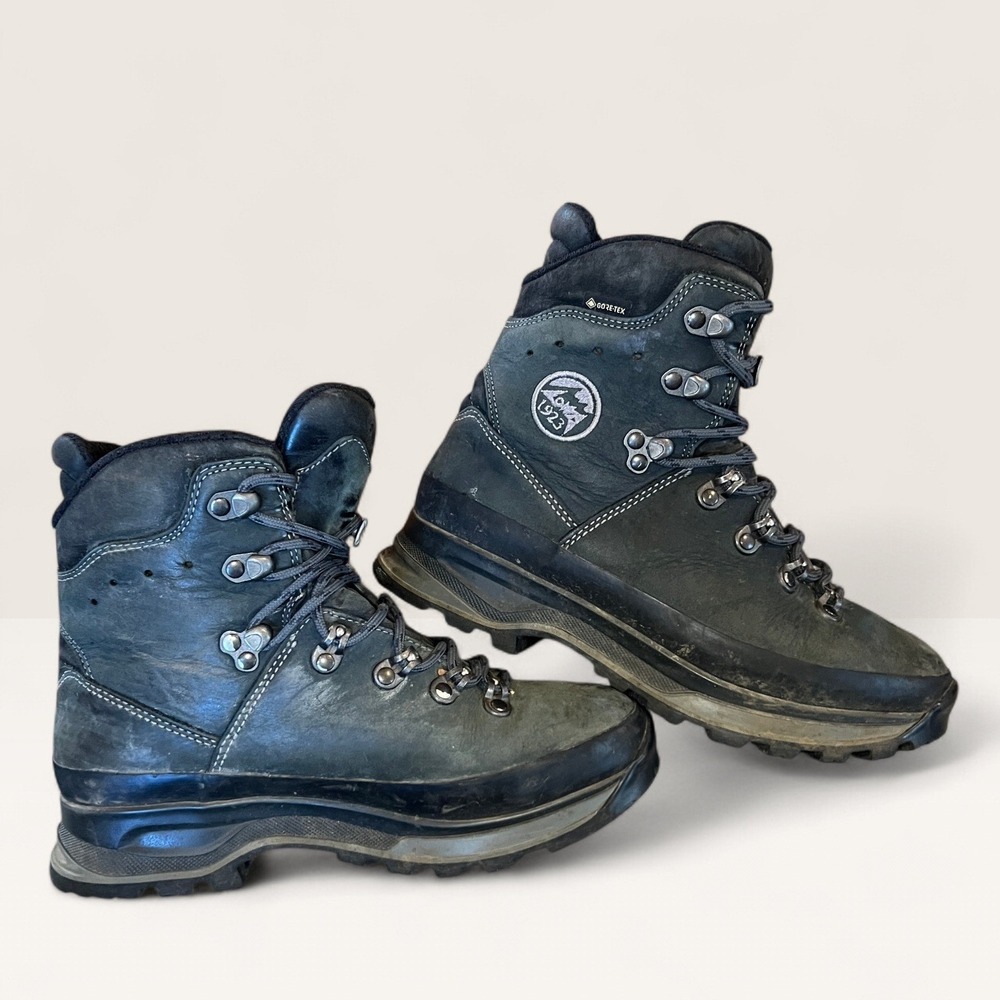 Lowa Women's‎ Hiking Boots Size 5.5 High Top Black Gore-Tex Leather GERMANY GUC